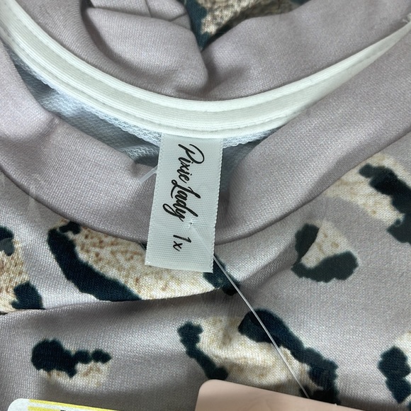 🤎 Pixie Lady leopard French-Terry crewneck sweatshirt🤎 - Picture 3 of 4